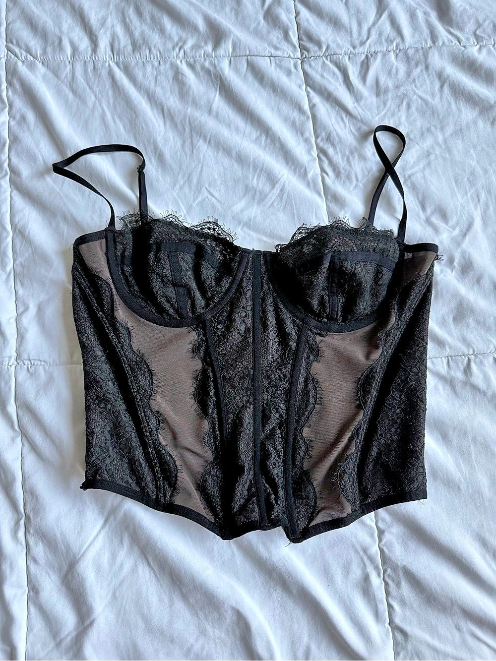 Urban Outfitters Lace Bustier Shapewear in Black & Brown Size XL